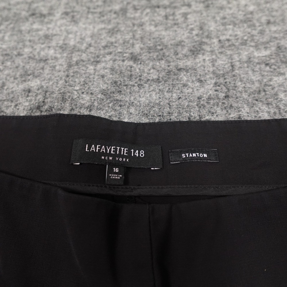 Lafayette 148 Stanton Pants Womens 16 Black Slim Tapered Stretch Cotton - Picture 5 of 13